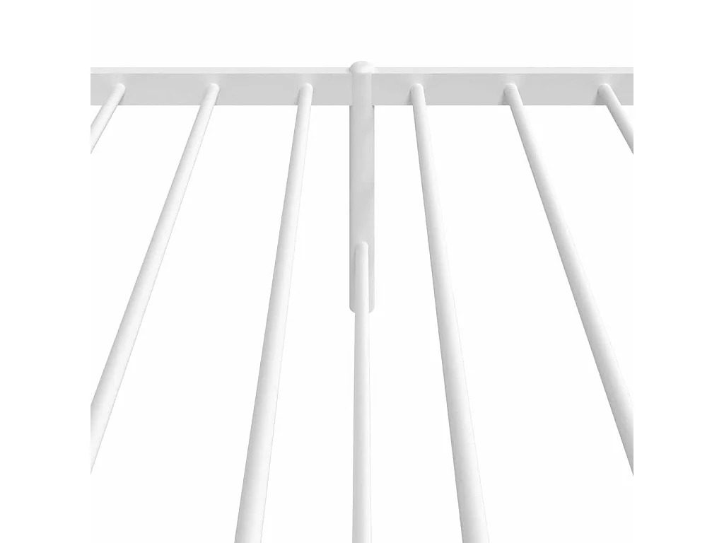 Cadre de lit métal sans matelas avec tête de lit blanc 80x200cm