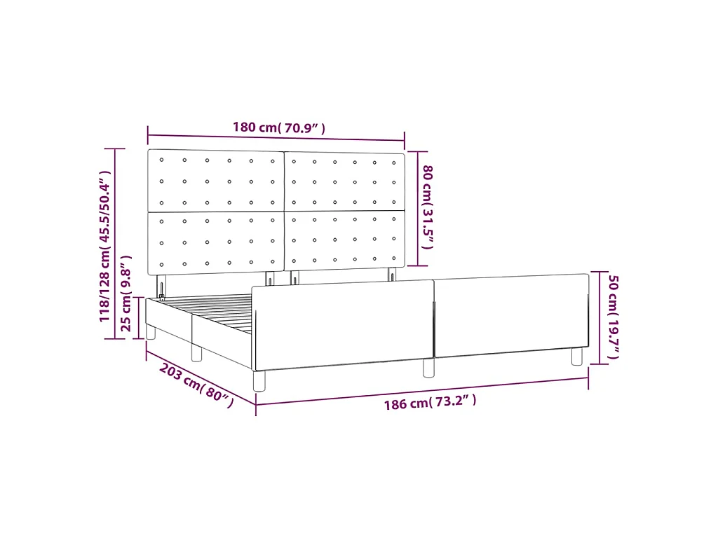 Bedframe met hoofdeinde fluweel zwart 180x200 cm