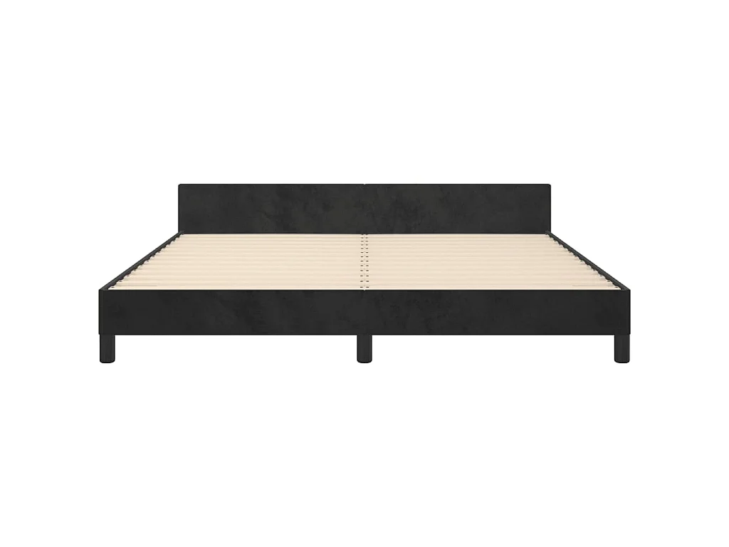 Bedframe met hoofdeinde fluweel zwart 180x200 cm