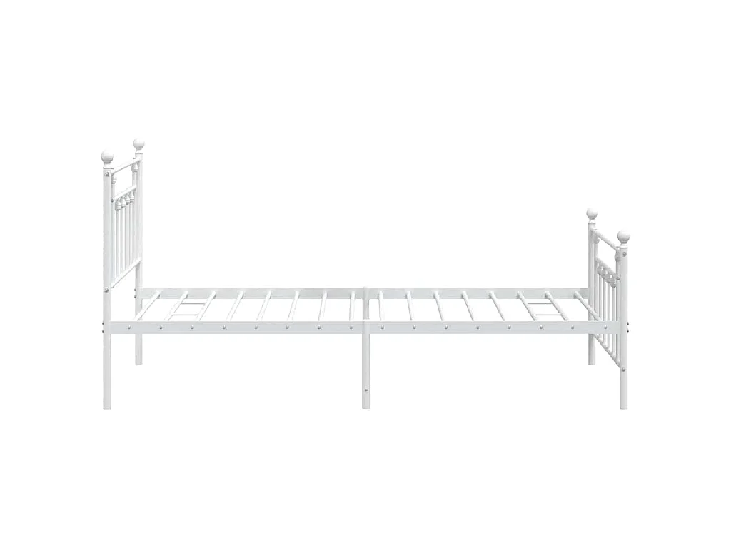 Cadre de lit métal sans matelas et pied de lit blanc 100x200 cm
