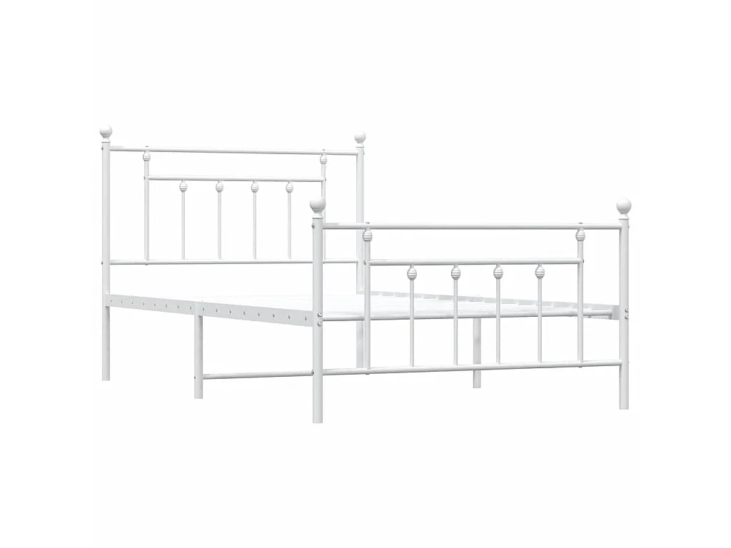Estructura cama sin colchón con estribo metal blanco 100x200 cm