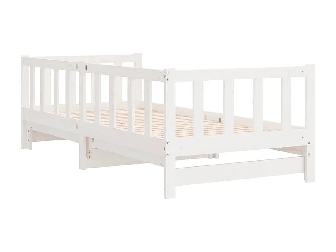 Dormeuse Estraibile Bianca 2x(90x200) cm Legno Massello di Pino