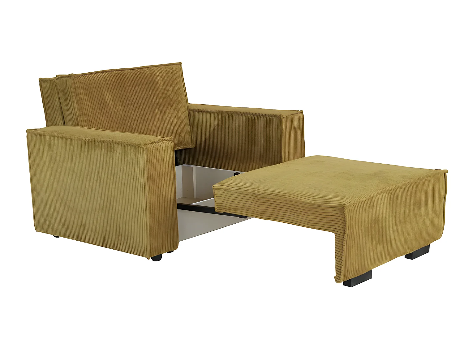 Fauteuil  STARIO en velours côtelé gris