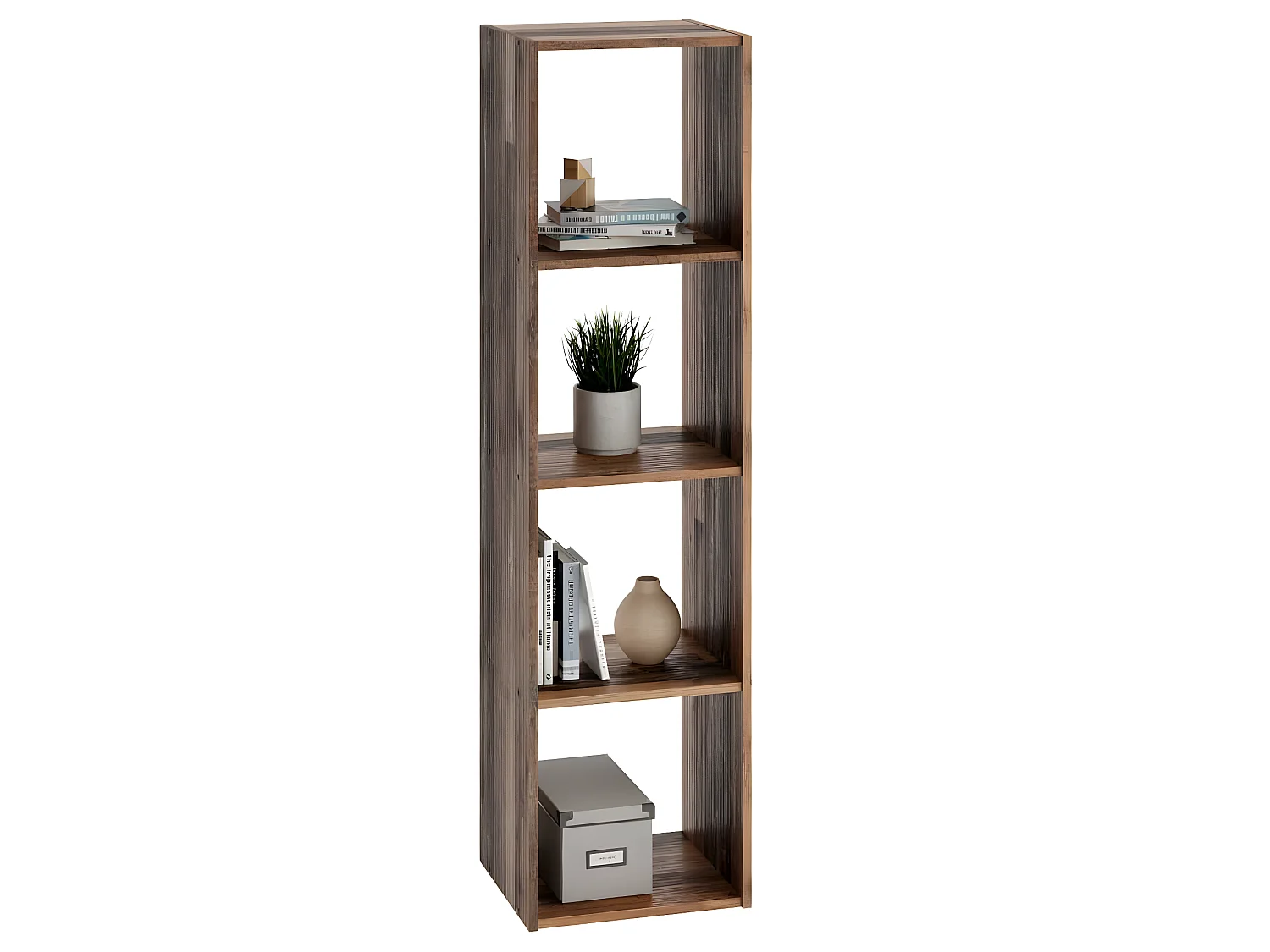 Étagère 4 Niveaux Design "Gaman" 140cm Chêne Foncé