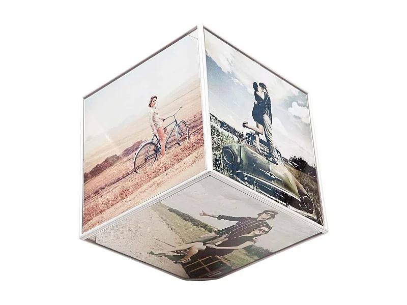 Cadre photo rotatif  6 faces Kube 15 x 15 cm