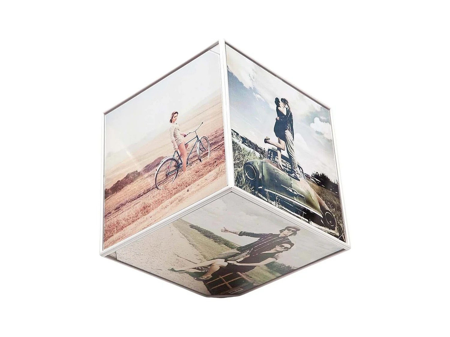 Cadre photo rotatif  6 faces Kube 15 x 15 cm