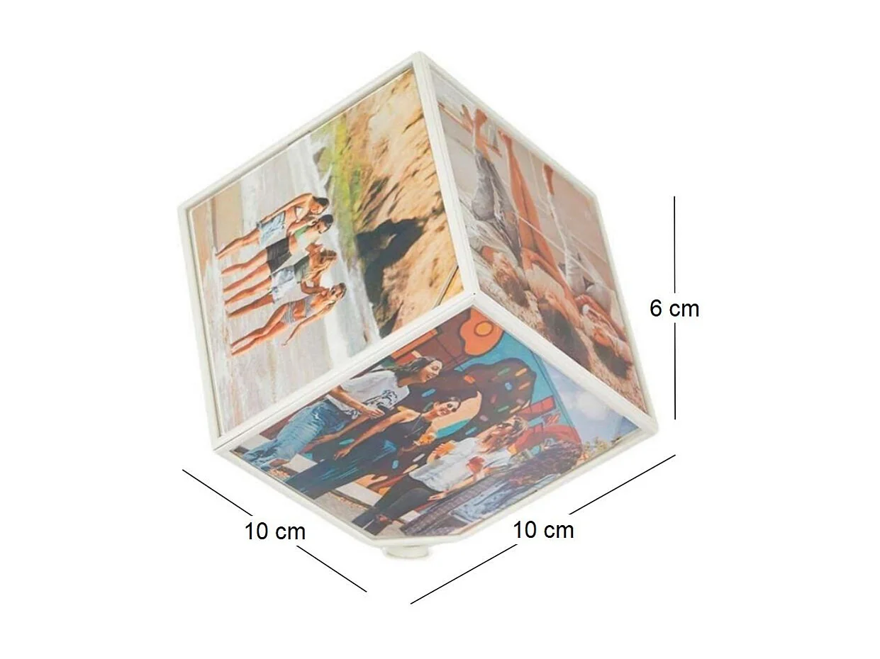 Cadre photo rotatif  6 faces Kube 10 x 10 cm