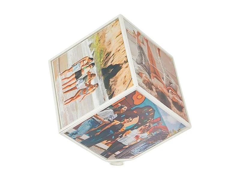 Cadre photo rotatif  6 faces Kube 10 x 10 cm
