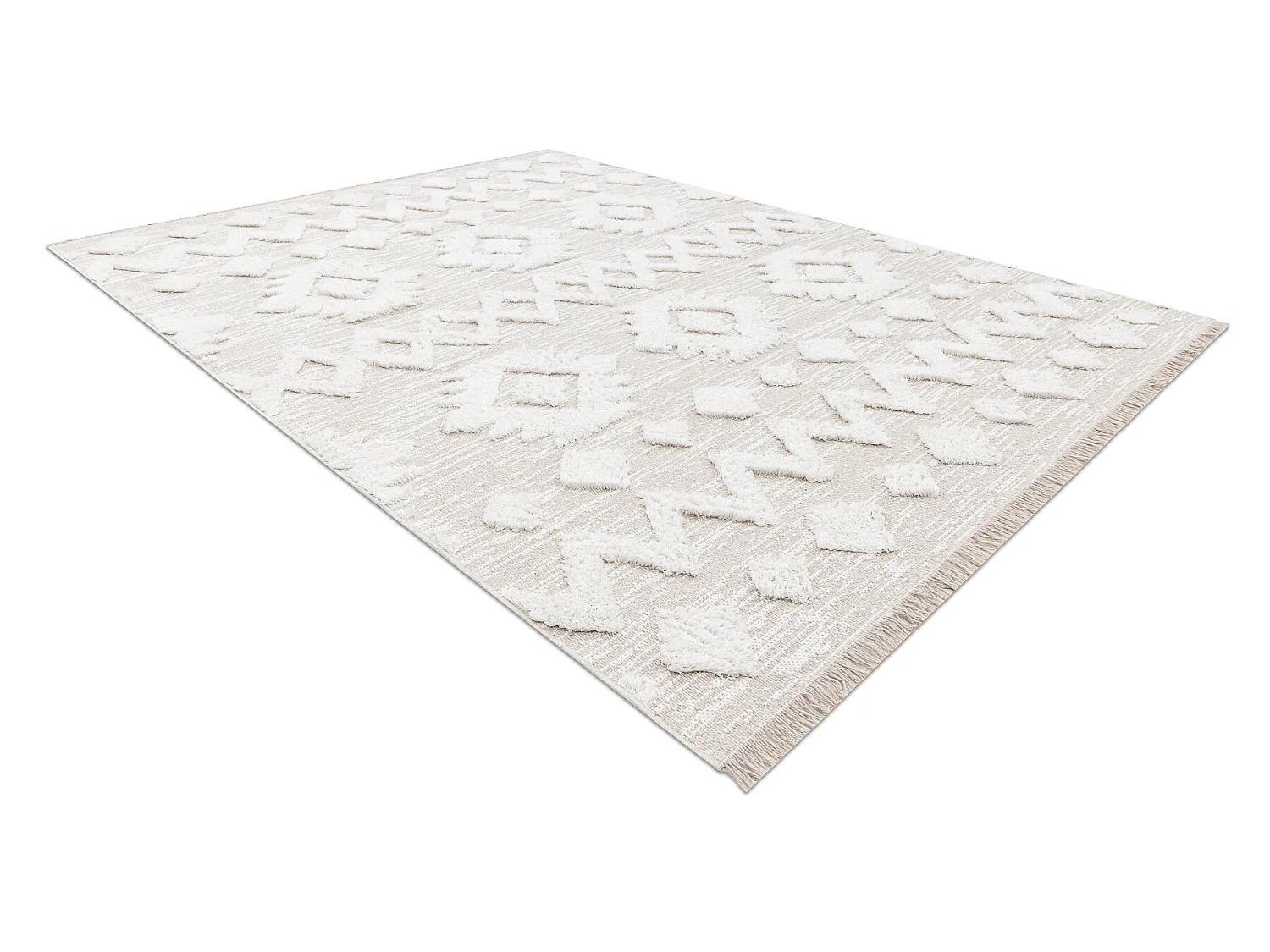 Teppich ÖKO SISAL MOROC 22319 Rauten boho Franse - strukturell beige  136x190 cm