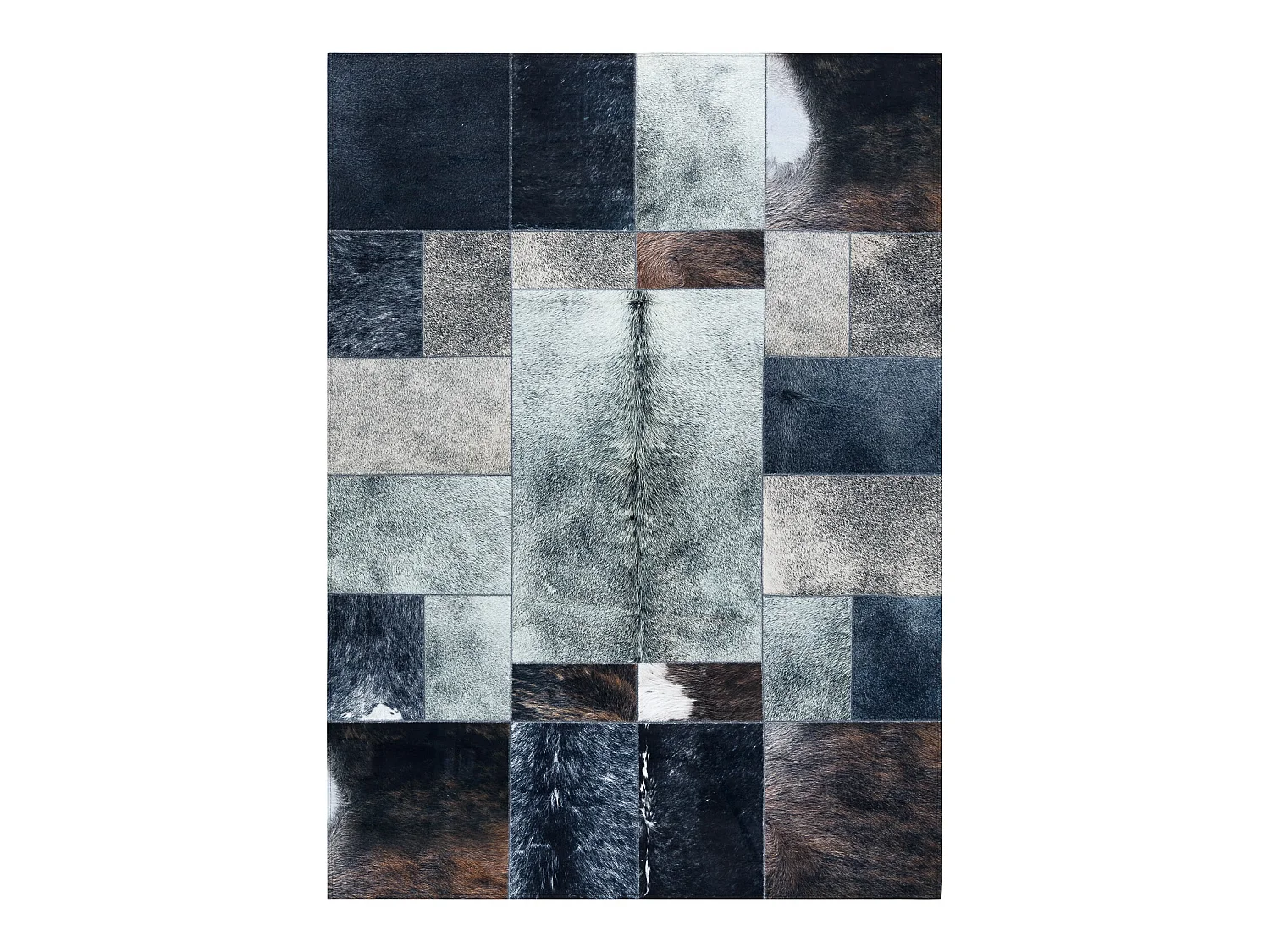 Tapijt PATCHWORK 21719 zwart - Koeienhuid 120x170 cm