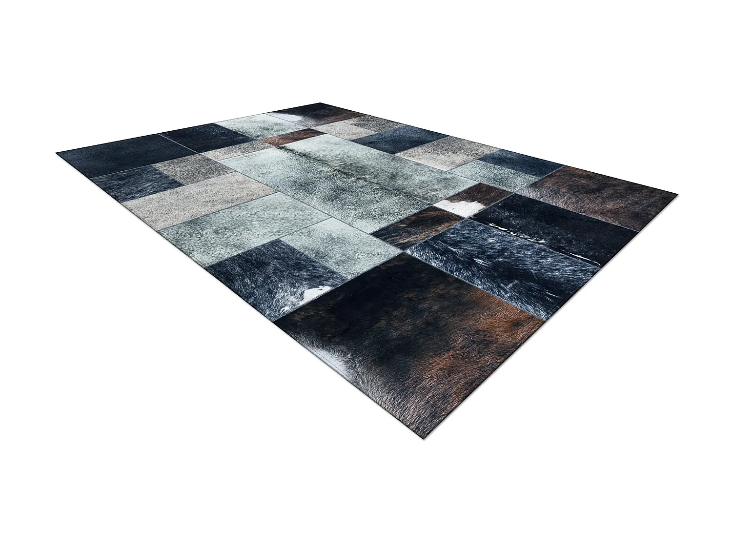 Tapijt PATCHWORK 21719 zwart - Koeienhuid 120x170 cm