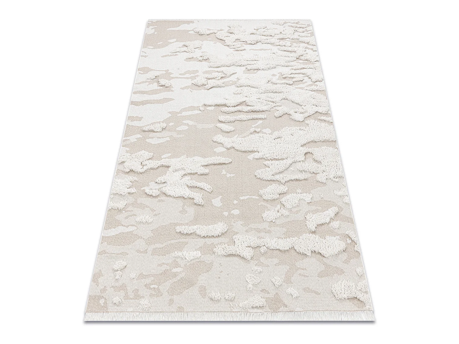 Tapis ECO SIZAL MOROC 22331 Abstraction boho franges - structurel beig 155x220 cm
