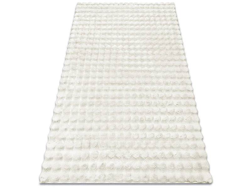 Alfombra BUBBLE blanco 11 IMITACIÓN PIEL DE CONEJO 3D estructural 60x100 cm