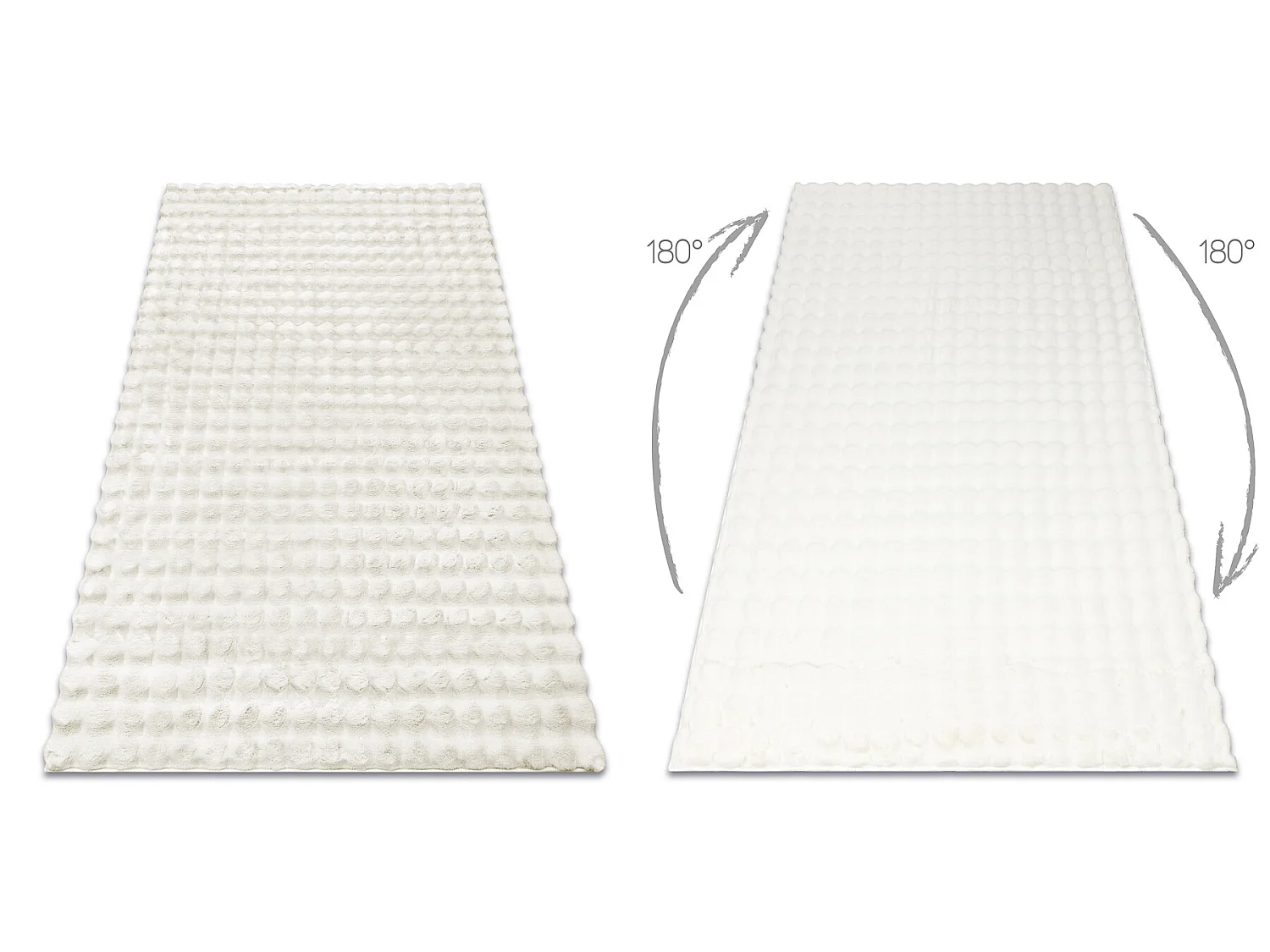 Dywan BUBBLE biały 11 IMITACJA FUTRA KRÓLIKA strukturalny 3D 60x100 cm