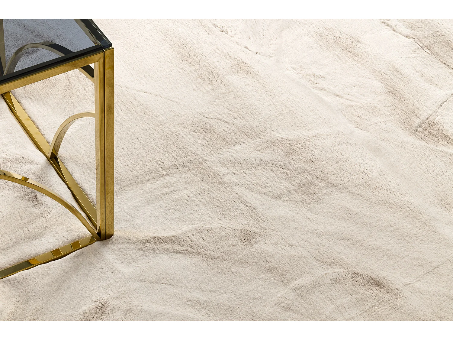 Tapis TEDDY NEW sand 52 Shaggy beige très épais, en peluche 120x170 cm