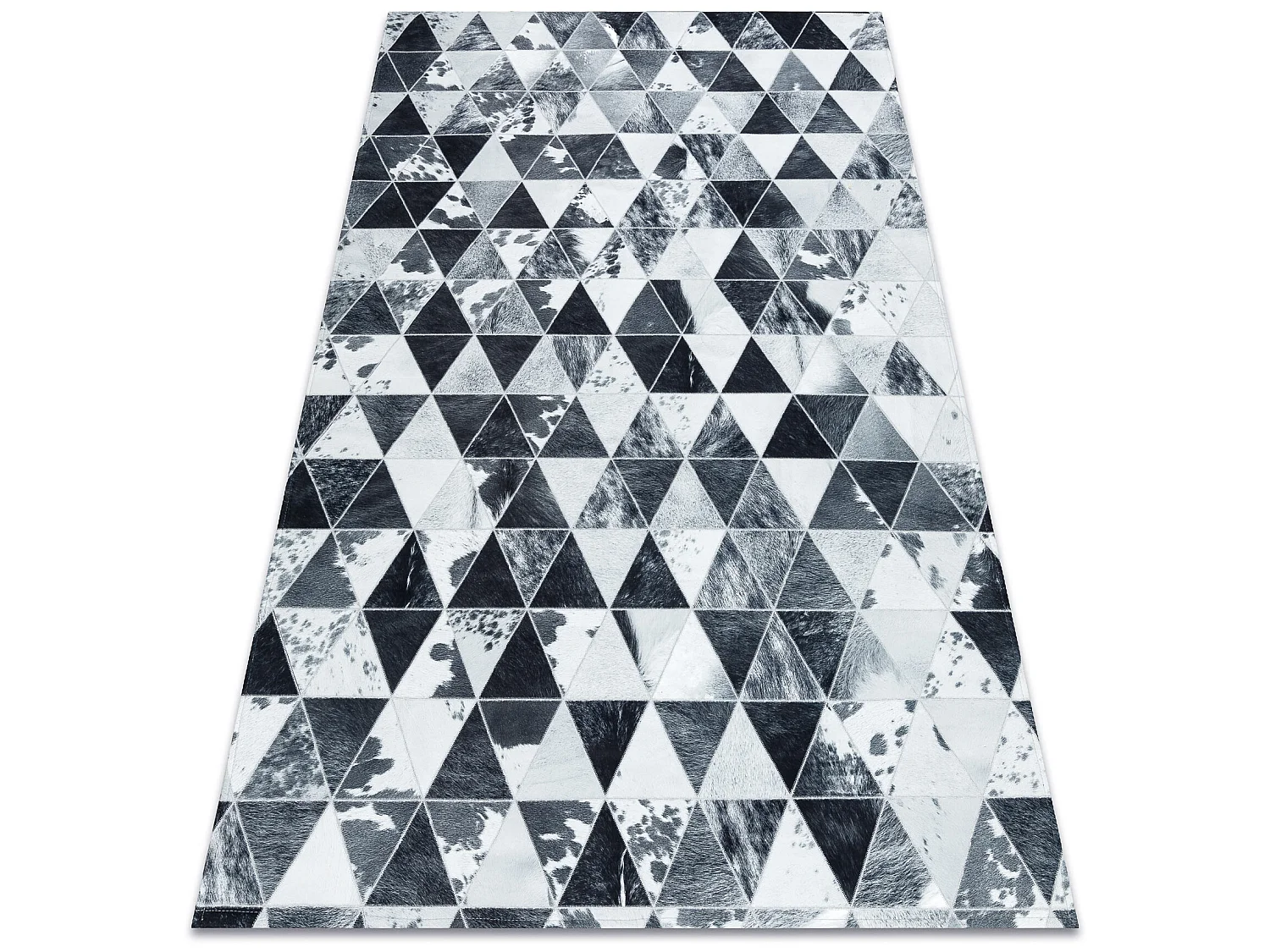 Tapis PATCHWORK 21722 gris - Peau de vache, Triangles 120x170 cm
