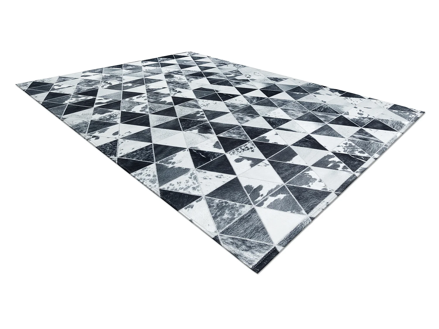 Tapis PATCHWORK 21722 gris - Peau de vache, Triangles 120x170 cm