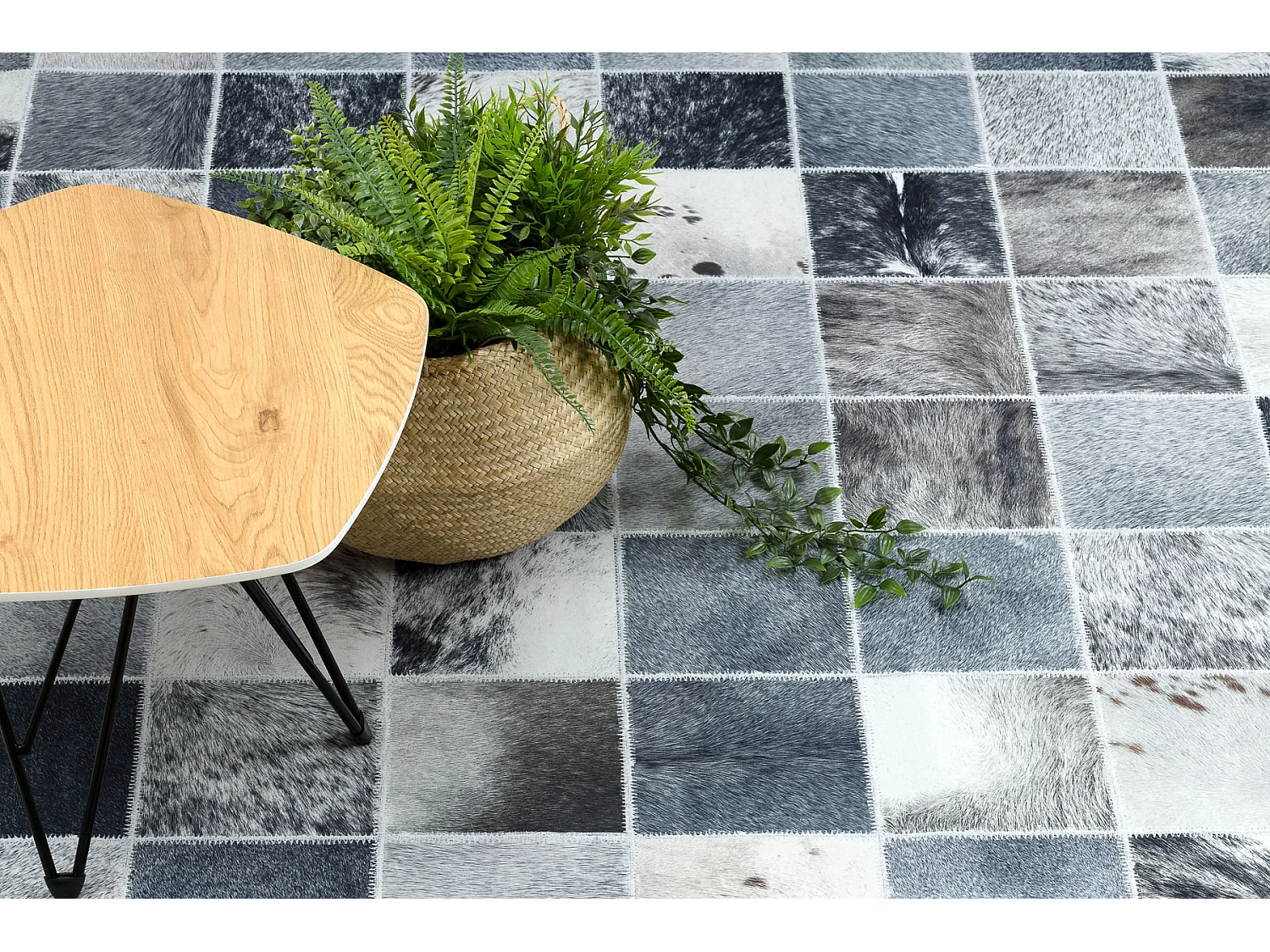 Tapis PATCHWORK 21716 gris - Peau de vache 160x230 cm