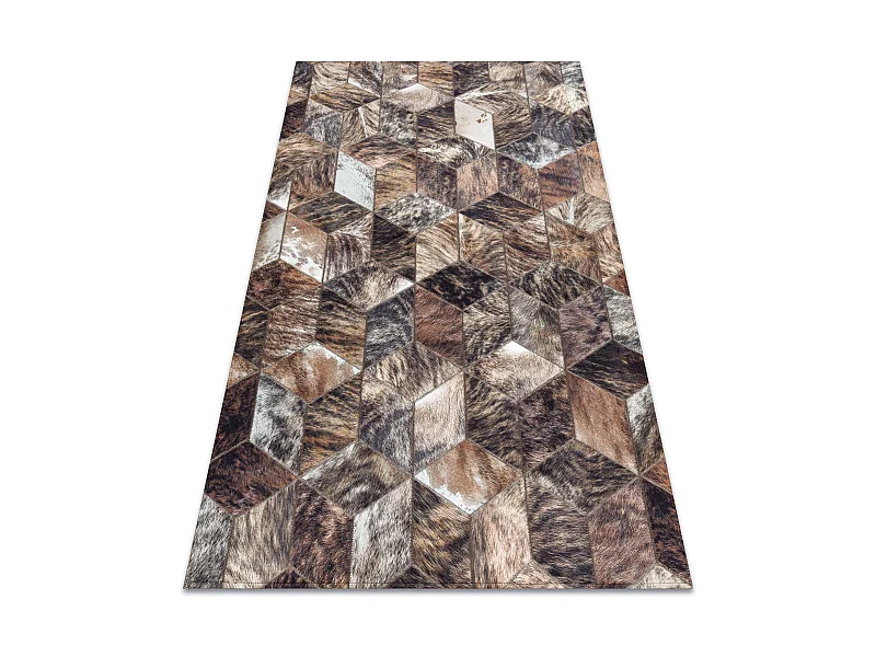 Tapis PATCHWORK 21715 marron - Peau de vache, Diamants 120x170 cm