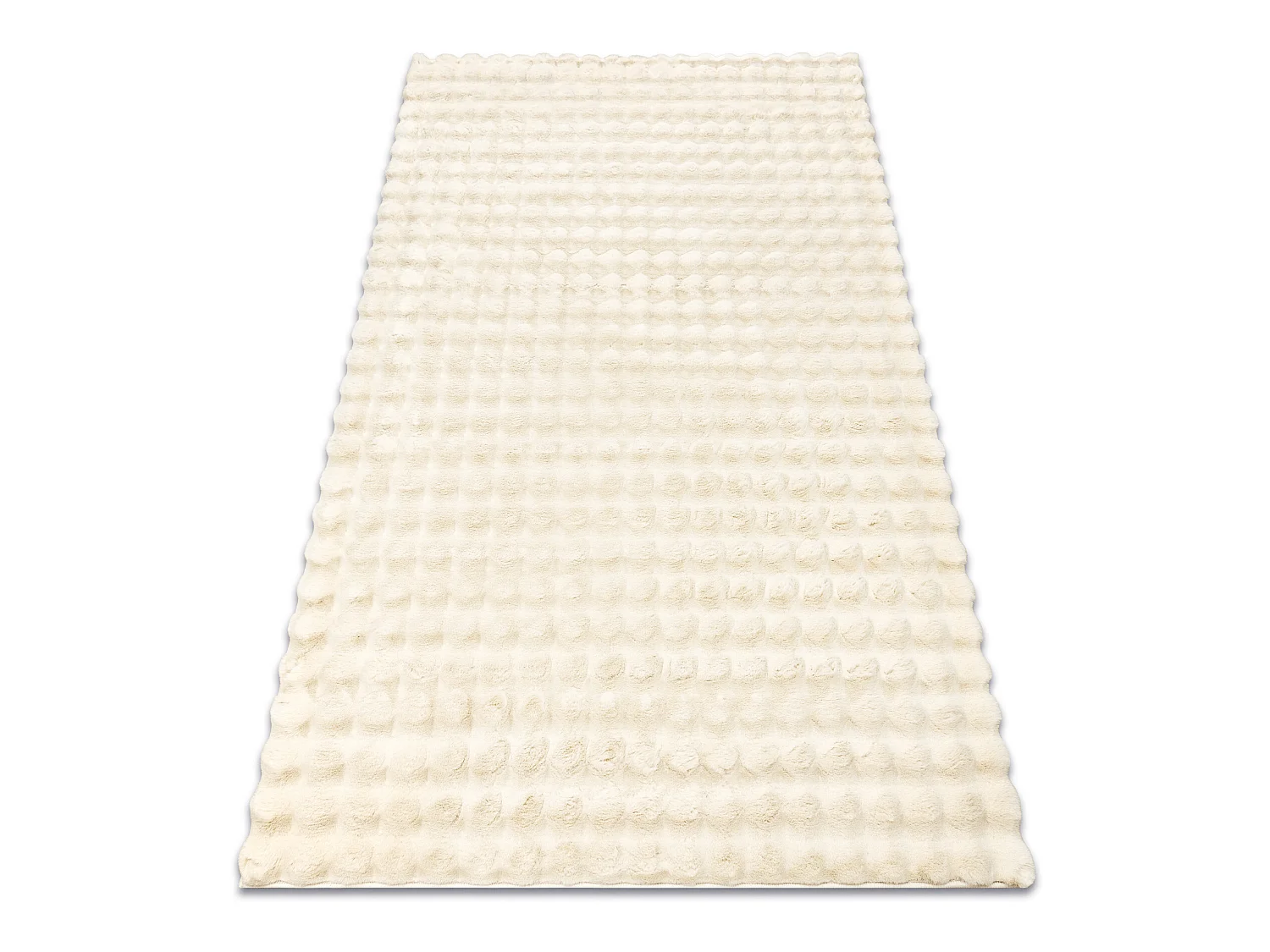 Tapis BUBBLE ivoire 12 IMITATION DE FOURRURE DE LAPIN 3D structurel 160x220 cm