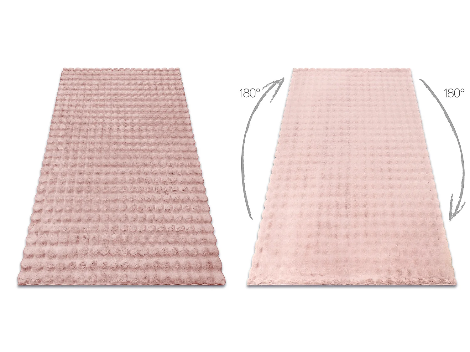 Tapijt BUBBLE poederroze 45 IMITATIE VAN KONIJNENBONT 3D structureel 200x290 cm