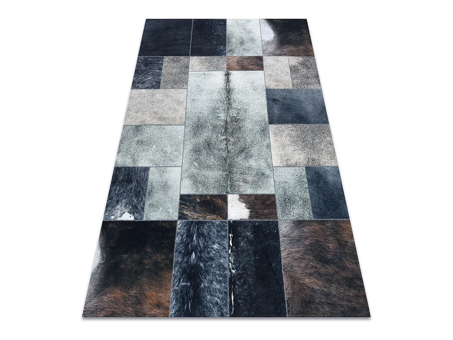 Tapijt PATCHWORK 21719 zwart - Koeienhuid 160x230 cm