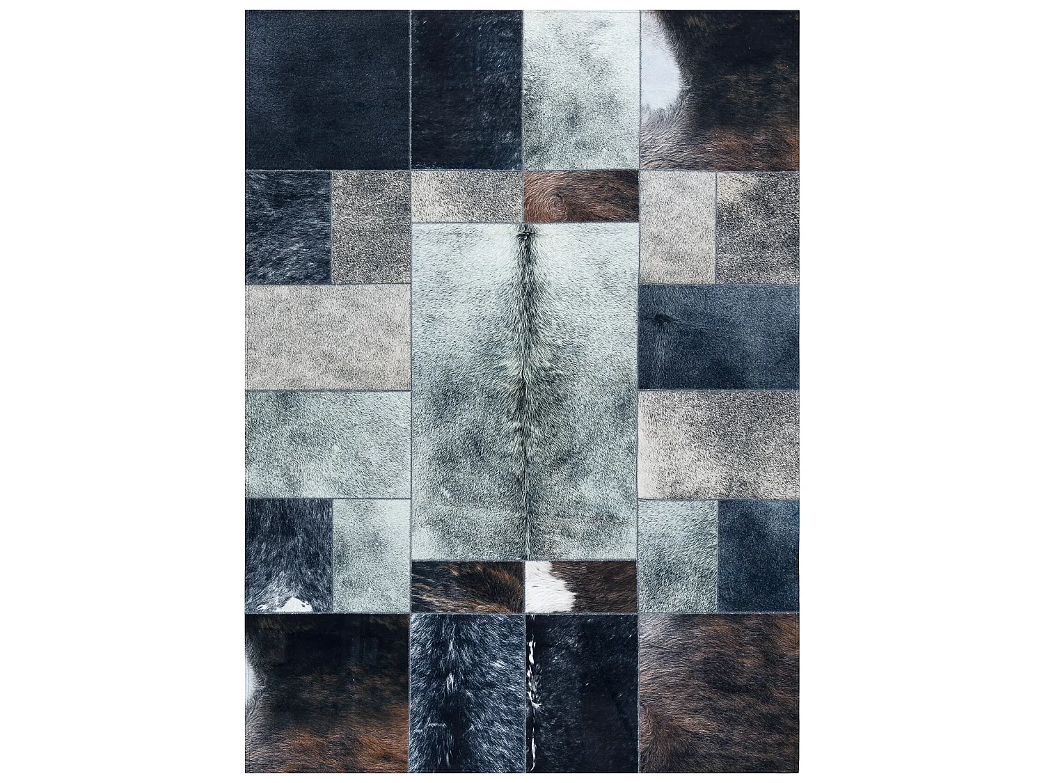 Tapijt PATCHWORK 21719 zwart - Koeienhuid 160x230 cm