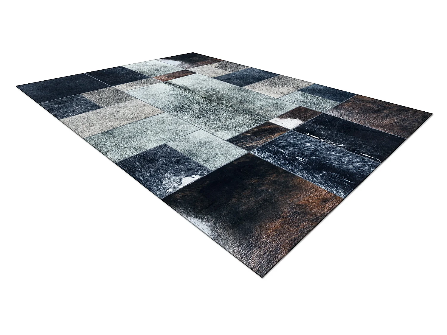 Tapijt PATCHWORK 21719 zwart - Koeienhuid 160x230 cm