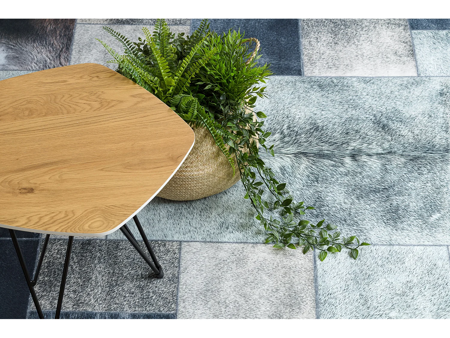 Tapijt PATCHWORK 21719 zwart - Koeienhuid 160x230 cm