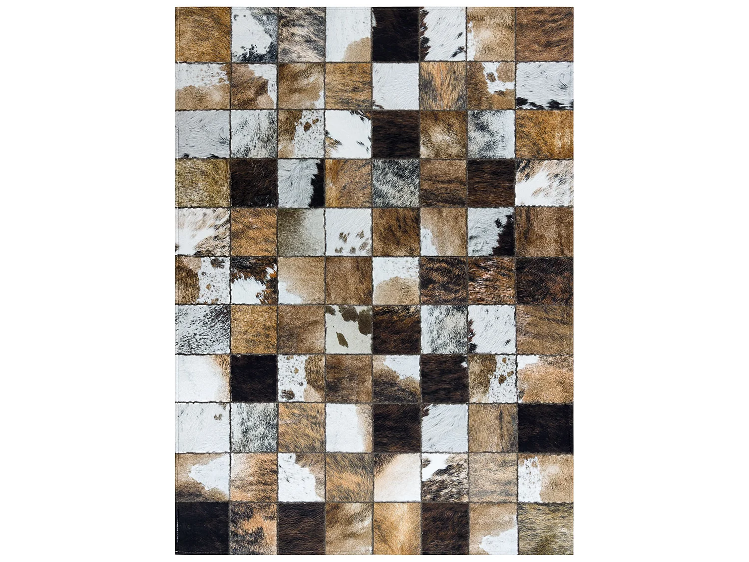 Tapis PATCHWORK 21718 marron - Peau de vache, cadre  120x170 cm