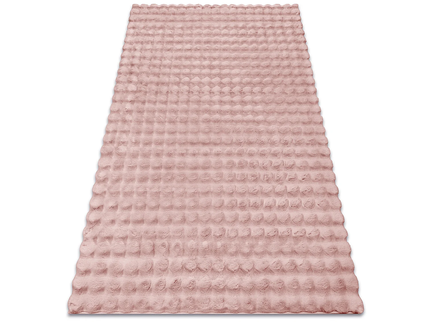 Tapijt BUBBLE poederroze 45 IMITATIE VAN KONIJNENBONT 3D structureel 80x150 cm