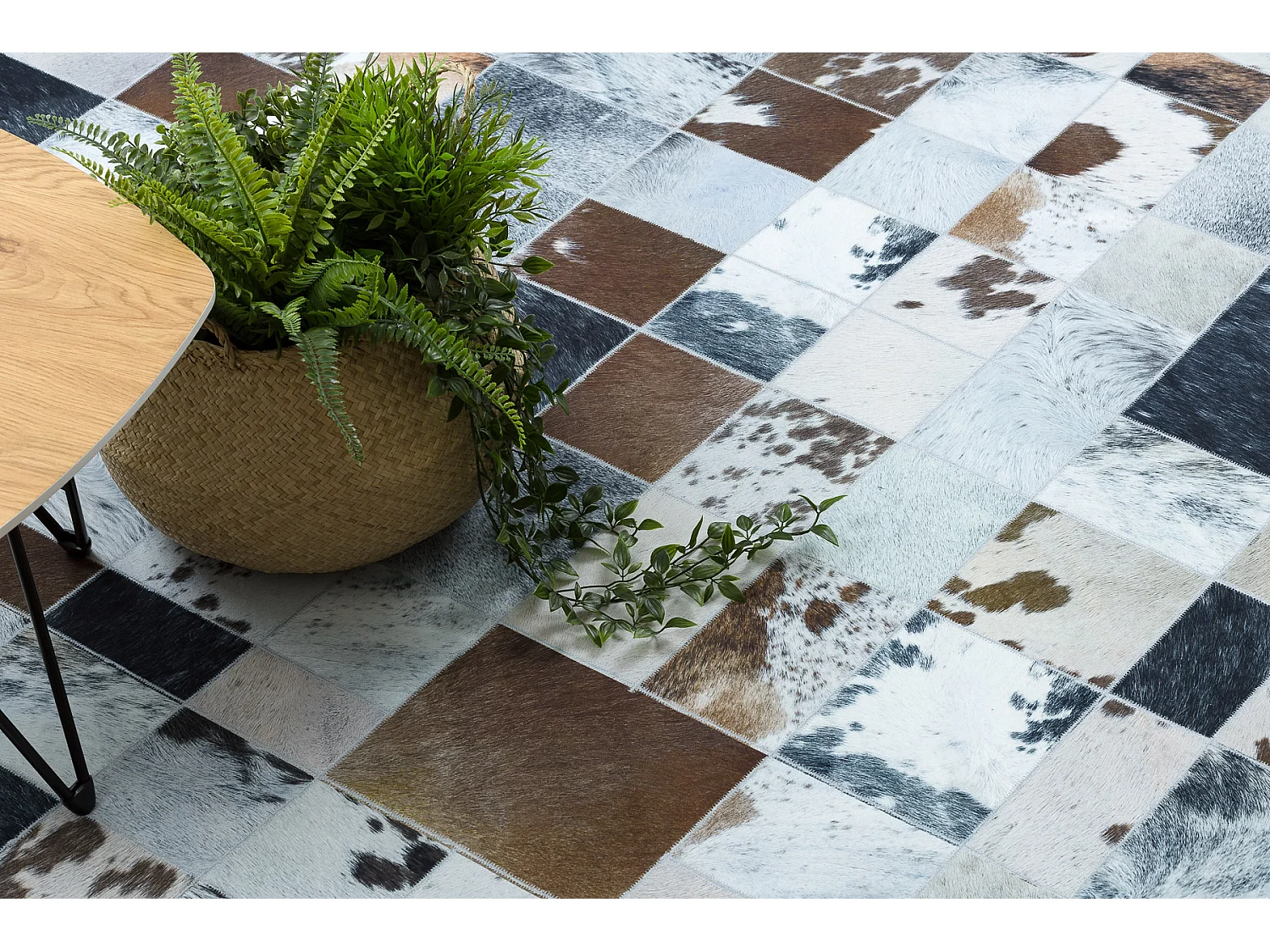 Tapijt PATCHWORK 21720 beige / bruin - Koeienhuid, Diamanten 120x170 cm