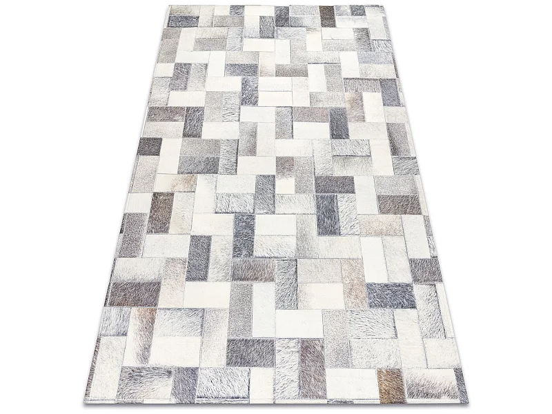 Tapis PATCHWORK 21723 gris - Peau de vache, planches 160x230 cm