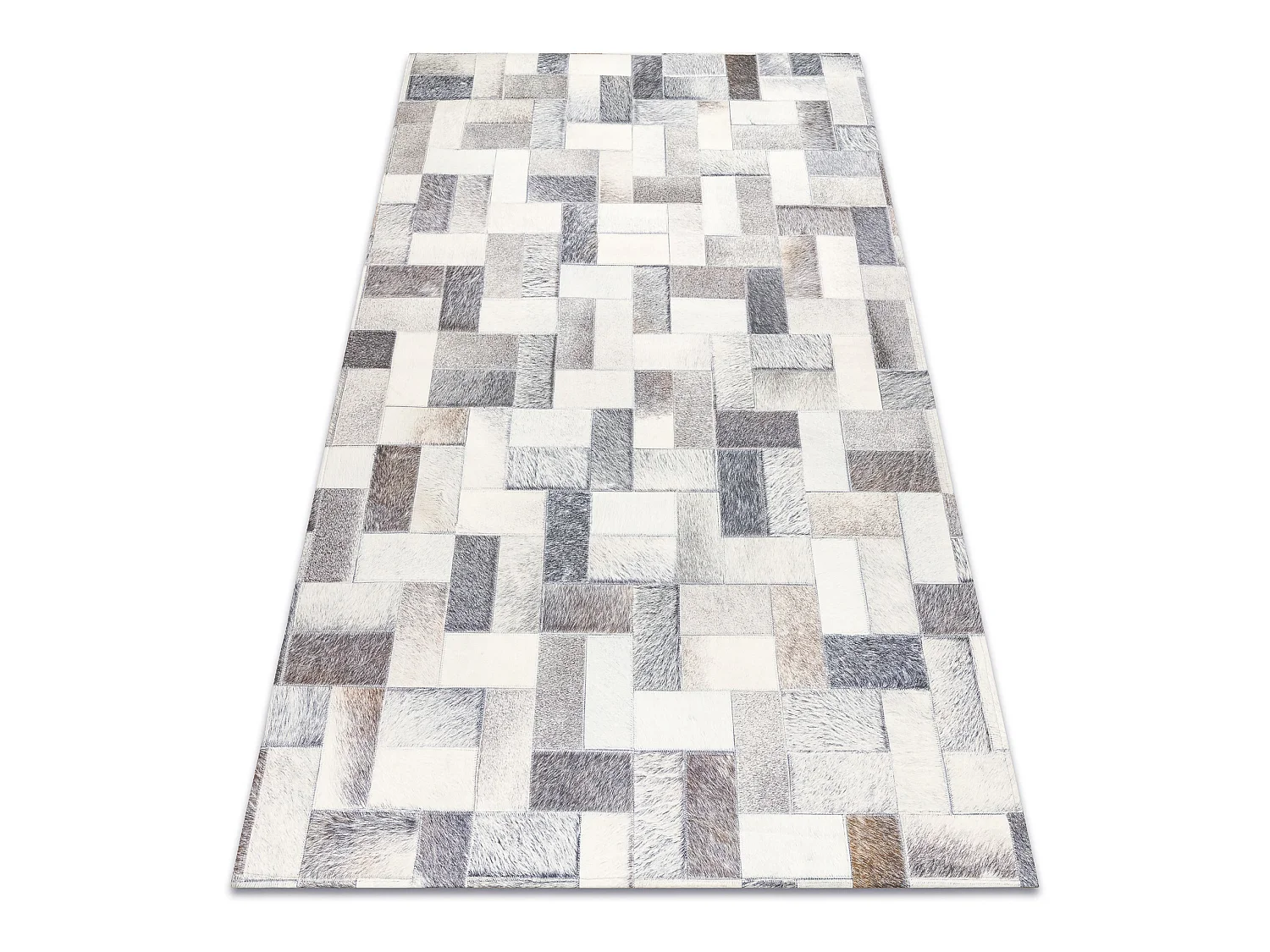 Tapis PATCHWORK 21723 gris - Peau de vache, planches 160x230 cm