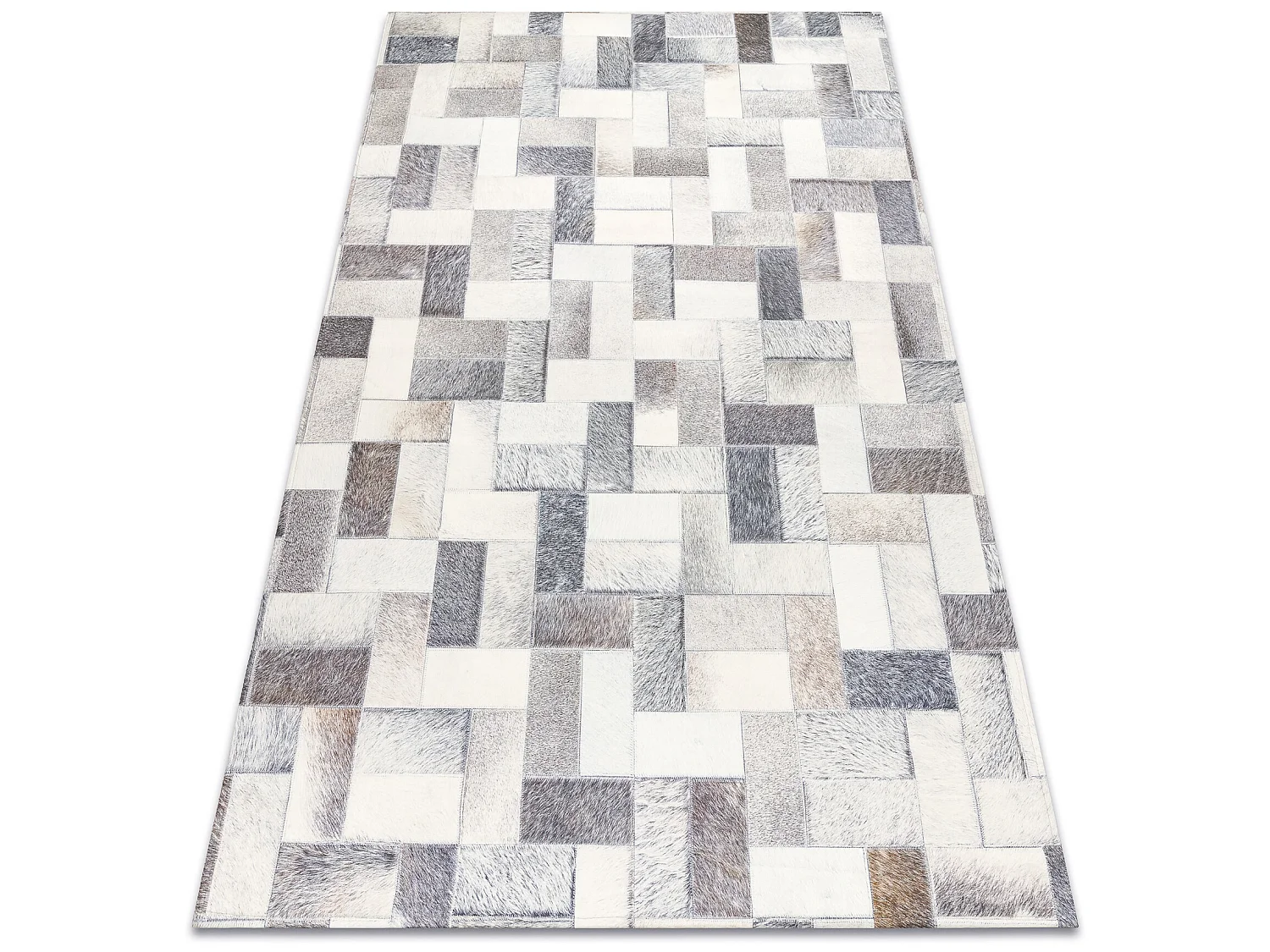 Tapijt PATCHWORK 21723 grijs - Koeienhuid, planken 160x230 cm