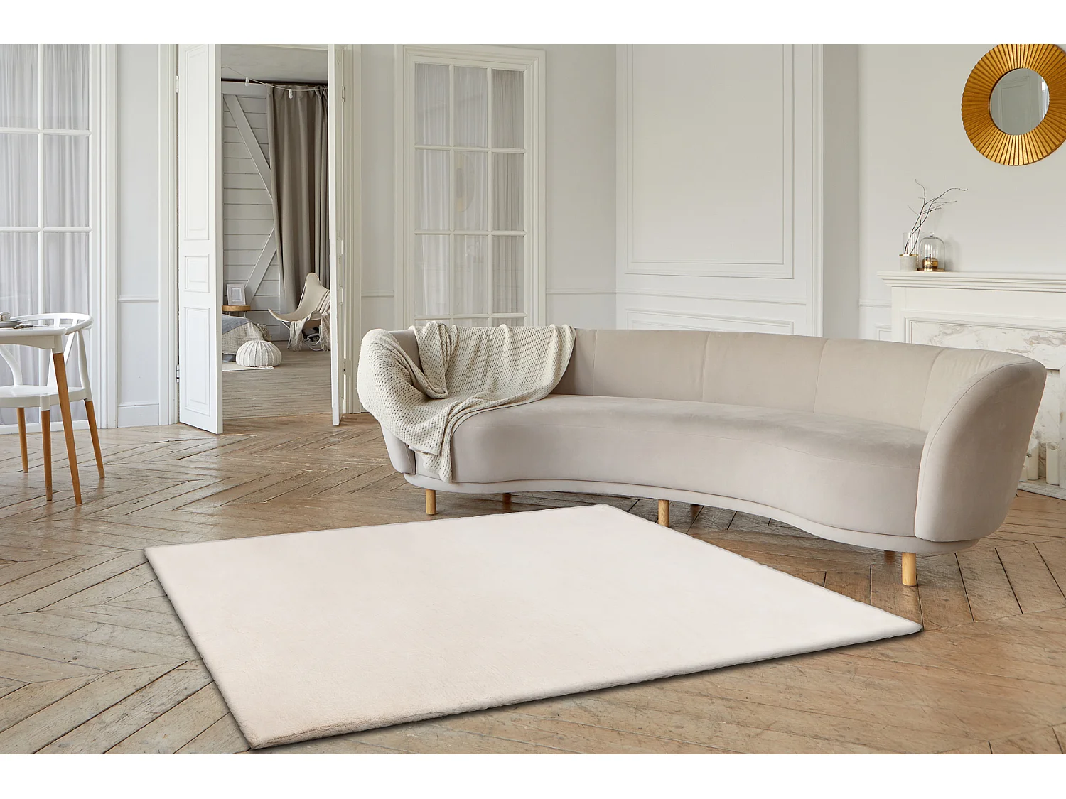 Moderner Teppich TEDDY NEW sand 52 Shaggy, plüschig, sehr dickes beig 200x290 cm