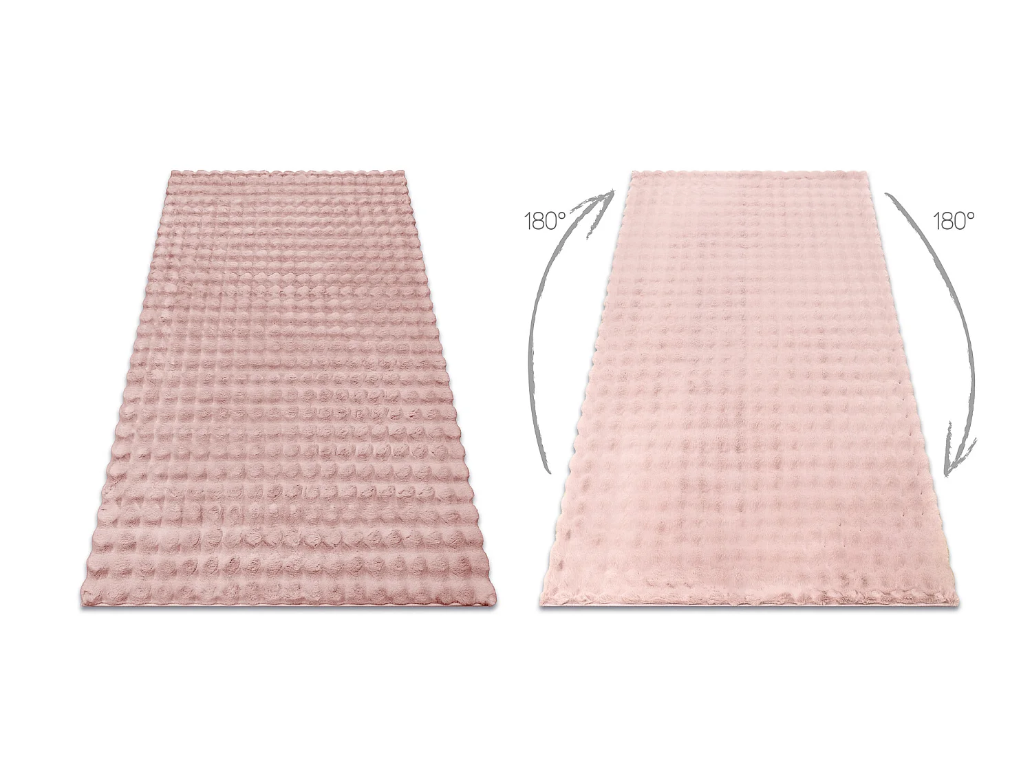 Tapis BUBBLE poudré 45 IMITATION DE FOURRURE DE LAPIN 3D structurel 140x190 cm