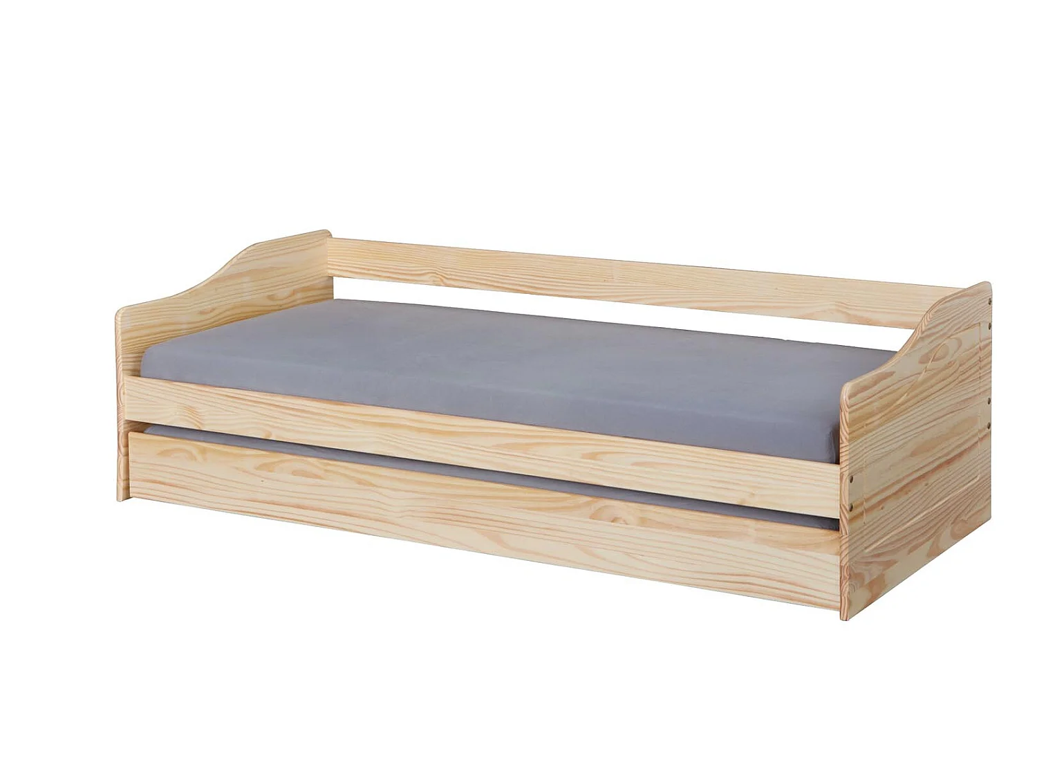 Leonie23 Bett 90x200cm mit 1 ausziehbares Bett natur.