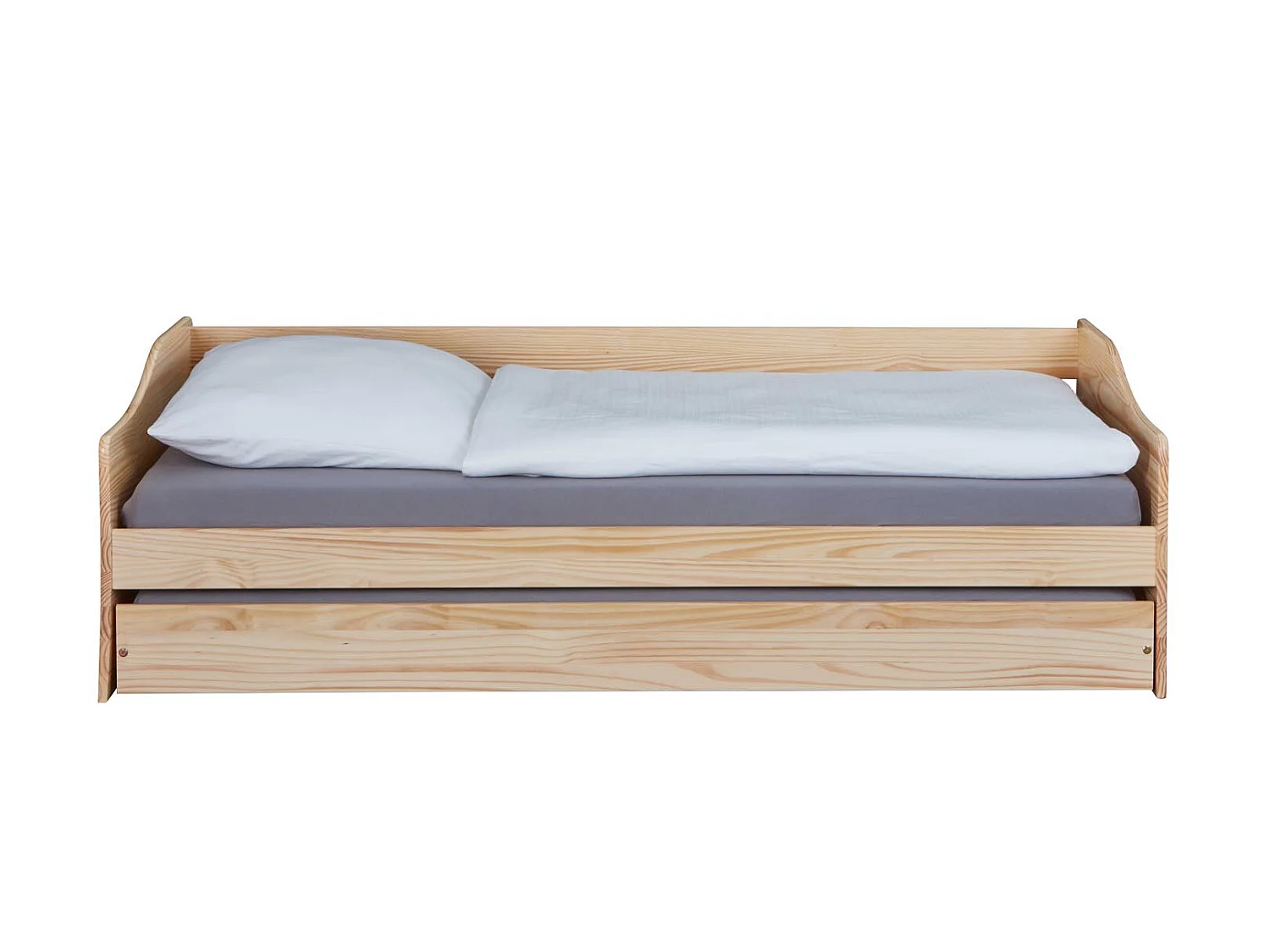 Leonie23 Bett 90x200cm mit 1 ausziehbares Bett natur.