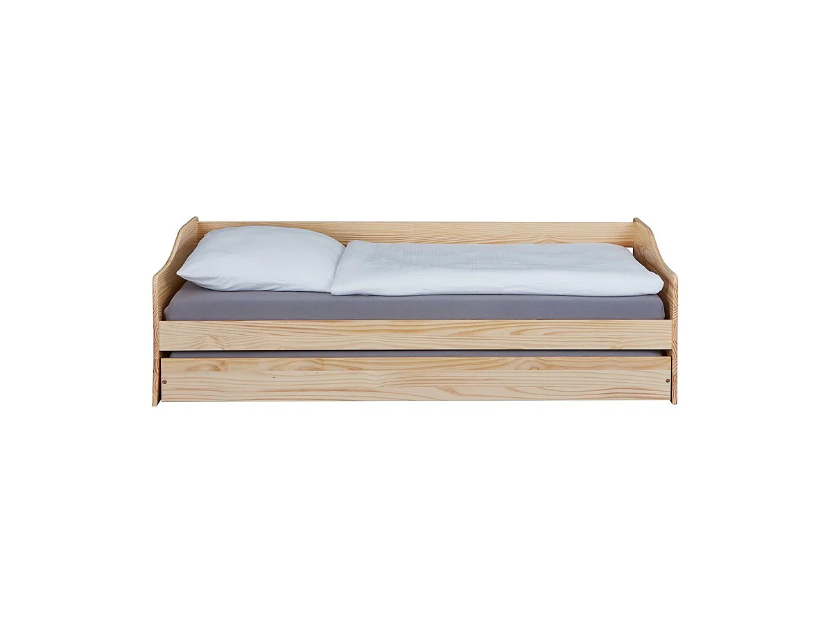 Lit Enfant Gigogne "Léana" 90x200cm Naturel