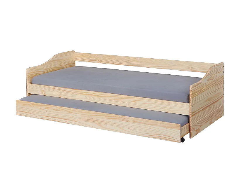 Lit Enfant Gigogne "Léana" 90x200cm Naturel