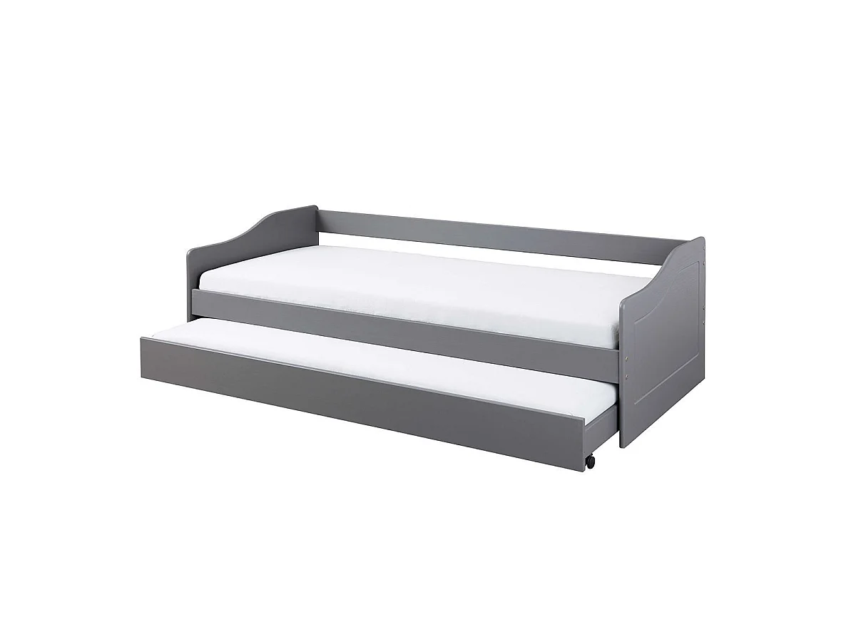 Lit Enfant Gigogne "Léana" 90x200cm Gris