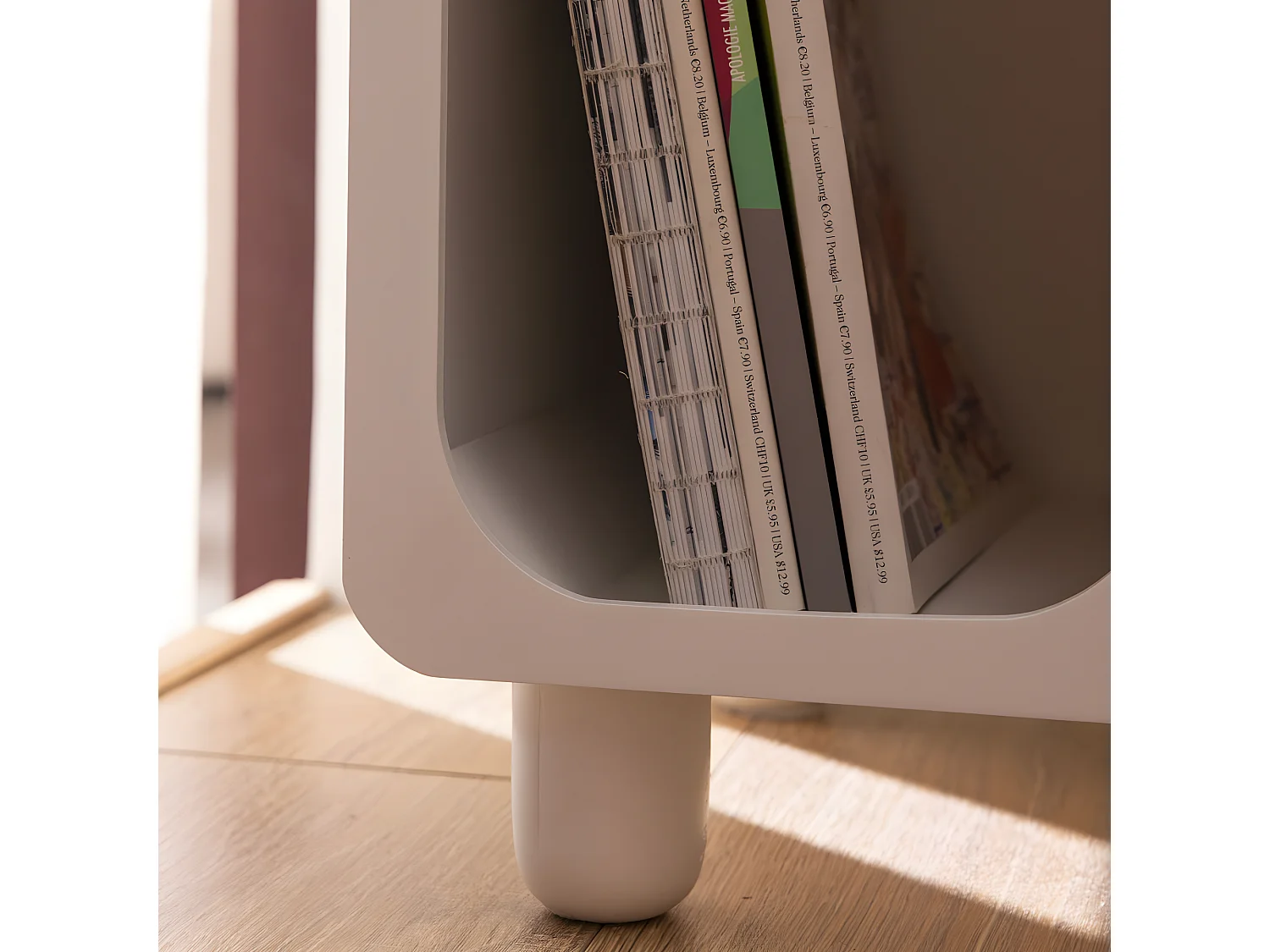 Richie - Table de chevet 3 niches en bois - Blanc