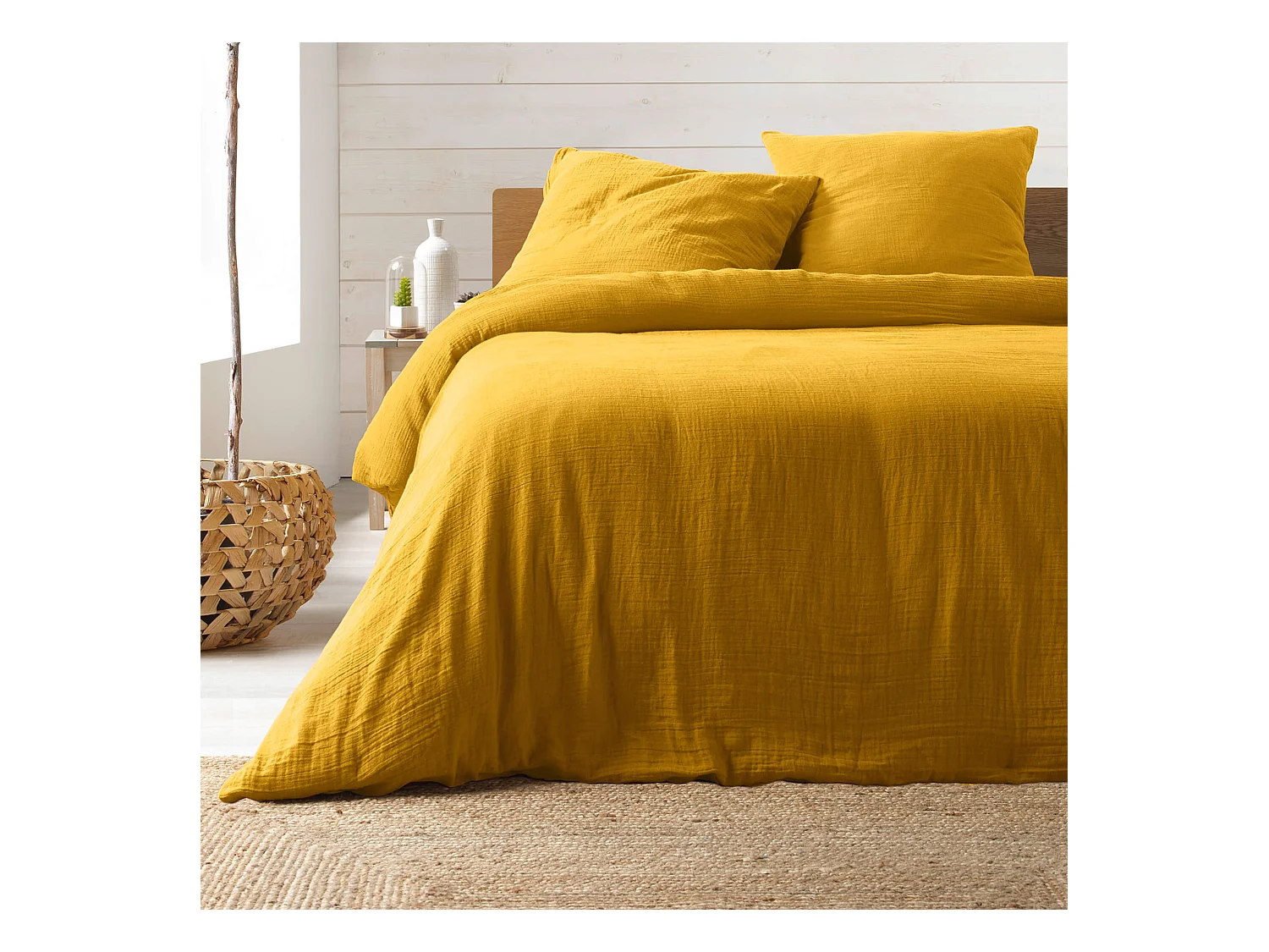 Parure de Lit 3 Pièces "Angelia" 260x240cm Jaune