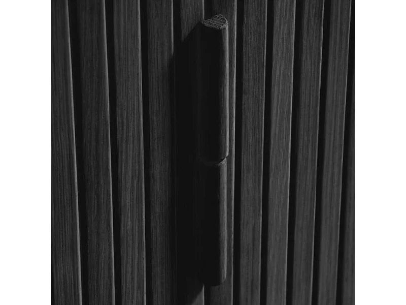 Callan - Buffet aux portes coulissantes en bois strié L160cm : Couleur - Noir