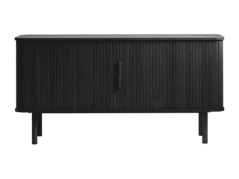 Callan - Buffet aux portes coulissantes en bois strié L160cm : Couleur - Noir