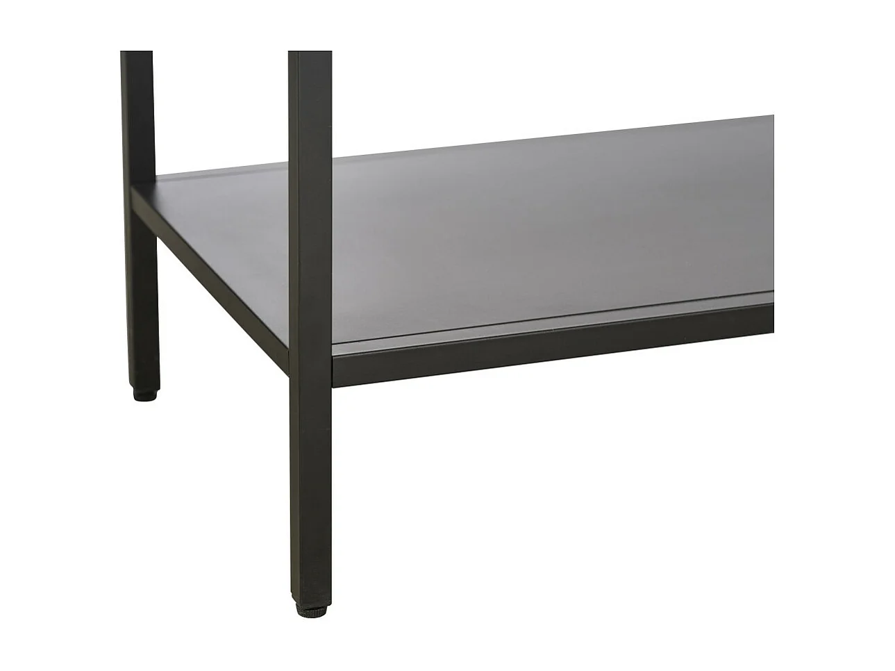 Adare - Buffet 3 portes en verre trempé et métal L132cm : Couleur - Noir