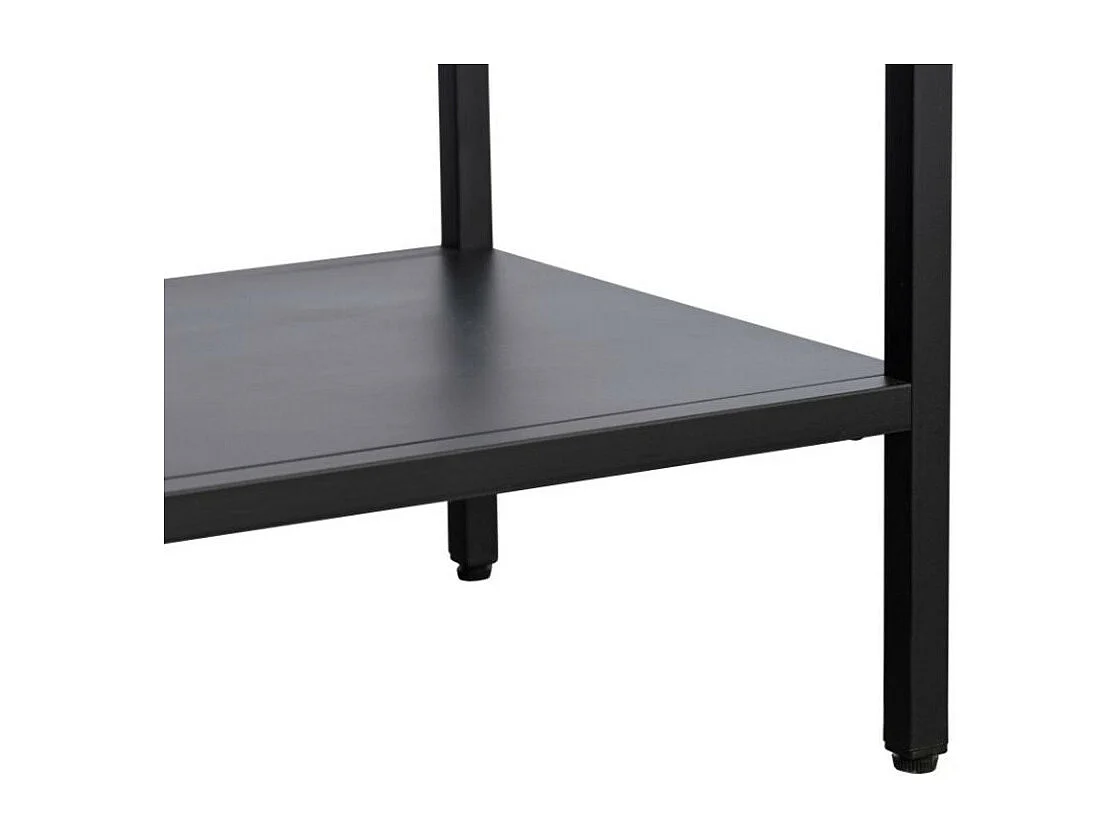 Adare - Buffet 3 portes en verre trempé et métal L132cm : Couleur - Noir