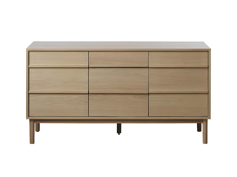 Clane - Buffet 3 portes 1 tiroir en bois L140cm : Couleur - Bois clair