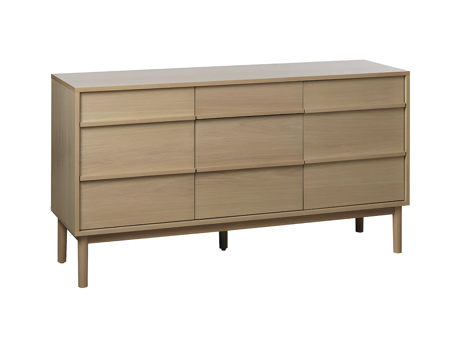 Clane - Buffet 3 portes 1 tiroir en bois L140cm : Couleur - Bois clair